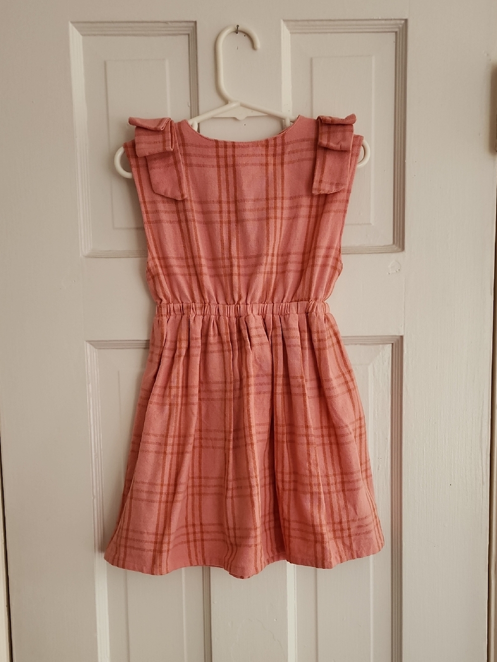 Folklore Las Ninos Pink Plaid Dress